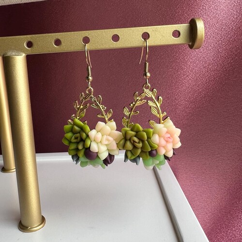 Boucles d'oreilles succulentes en argile
