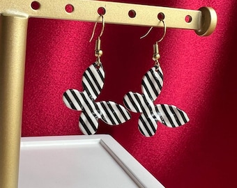 Striped Butterfly Wavy Earrings