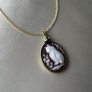 Cat Cameo Gold Necklace zdjęcie 10