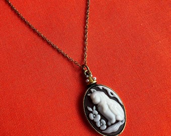 Cat Cameo Gold Necklace