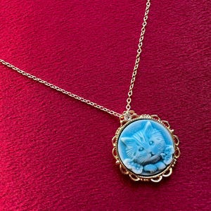 Kitten Cat Cameo Necklace