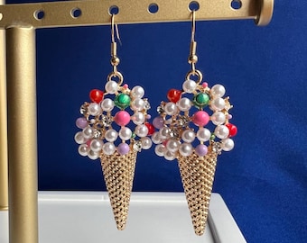 Pendientes llamativos con forma de helado