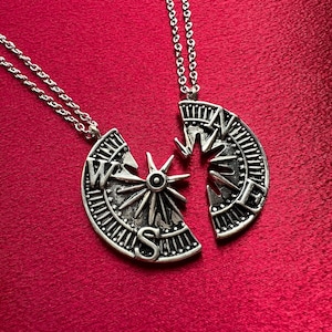 You Are My Compass Engraved Couples Necklace