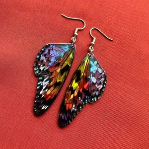 Monarch Butterfly Wings Holographic Earrings