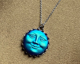 Blue Moon Face Necklace