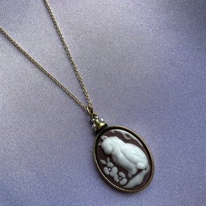 Cat Cameo Gold Necklace zdjęcie 9