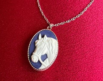 Horse Cameo Locket Necklace