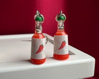 Miniature Hot Sauce Earrings