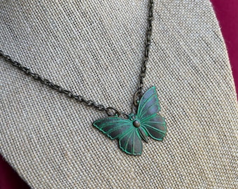 Patina Butterfly Bronze Necklace