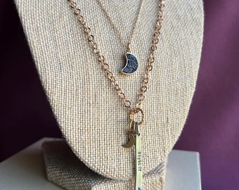 Druzy Moon Layered Necklace