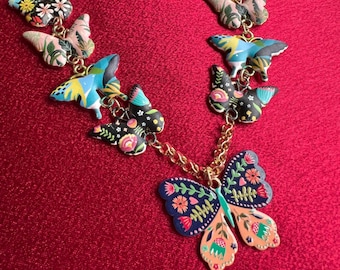 Colorful Bohemian Butterfly Necklace