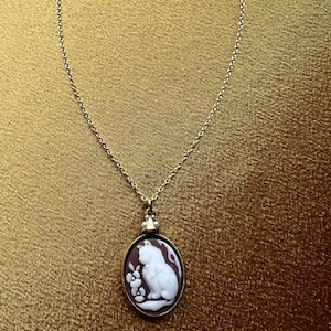 Cat Cameo Gold Necklace zdjęcie 6