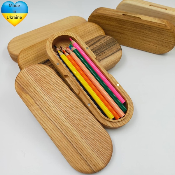 Wood Pencil Box Etsy