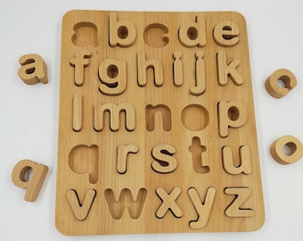 Wooden Letters/Letter Board/Letter ABC Puzzle/Boho Wooden Alphabet Puzzle/Montessori/Learning Alphabet Puzzle/Back to School/Wooden alphabet