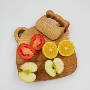 Safe knife Kids /Natural Knife for Toddlers/Christmas present/Wooden Knife and Cutting Board/Montessori Wooden Toddler Knife/chopper/Knife