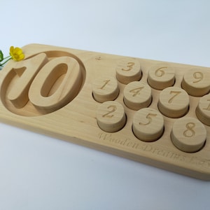 Ten frame WITH NUMBERS SET/Montessori math counting tray 1-10/Preschool Activity for Toddlers/Montessori frame/Counting Board Math/ten board