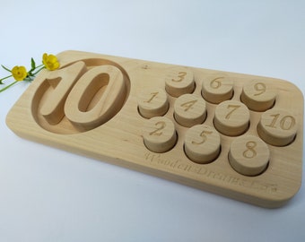 Ten frame WITH NUMBERS SET/Montessori math counting tray 1-10/Preschool Activity for Toddlers/Montessori frame/Counting Board Math/ten board
