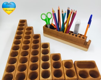 wooden pencils holder box/organizer pencil/Christmas present/Montessori pencil holder/child development/ colored pencil holder/wooden boxing