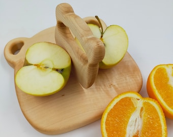 Cuchillo seguro para niños /Cuchillo natural para niños pequeños/Regalo de Navidad/Cuchillo de madera y tabla de cortar/Cuchillo/chopper/Cuchillo de madera Montessori para niños pequeños