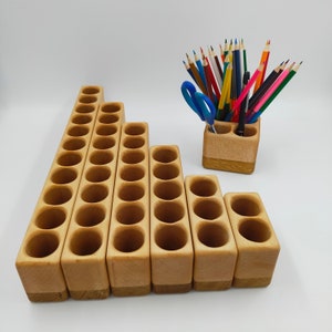 wooden pencils holder box/organizer pencil/Christmas present/Montessori pencil holder/child development/ colored pencil holder/wooden boxing