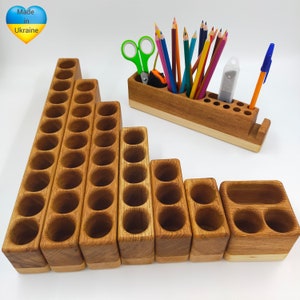 houten potlodenhouder doos/organisator potlood/kerstcadeau/montessori-potloodhouder/ontwikkeling kind/kleurpotloodhouder/houten boksen