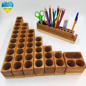 wooden pencils holder box/organizer pencil/Christmas present/Montessori pencil holder/child development/ colored pencil holder/wooden boxing