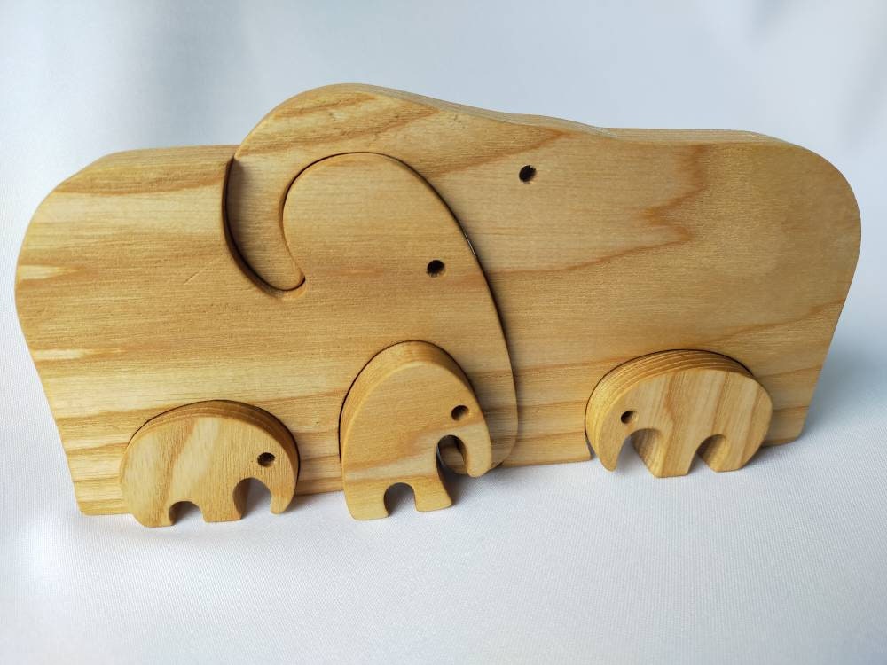 Puzzle bebés de madera Sr. Elefante - Fashion Toys