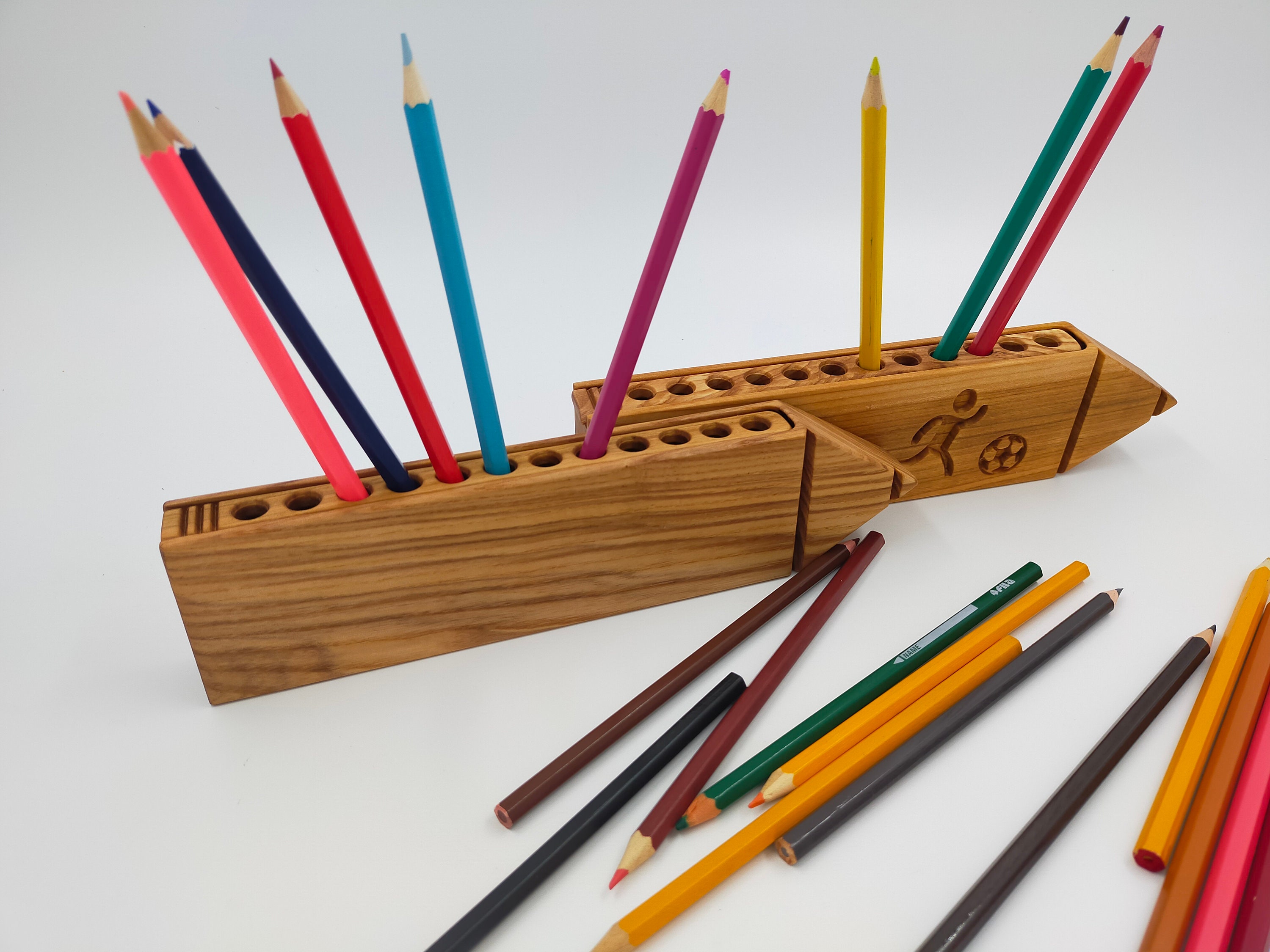 Wooden Pencils Holder Box Pencil/ Christmas Gift/ Etsy
