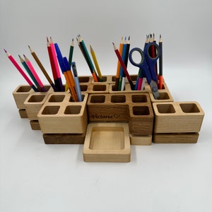 wooden pencils holder box/organizer pencil/Christmas present/Montessori pencil holder/child development/ colored pencil holder/wooden boxing