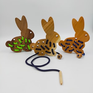 lacing toy/Wooden Lacing Toy/Educational Toy/Lacing Toy/Sewing for children/Threading Toy Toddler/Handmade Wooden Toy/Natural/Montessori toy