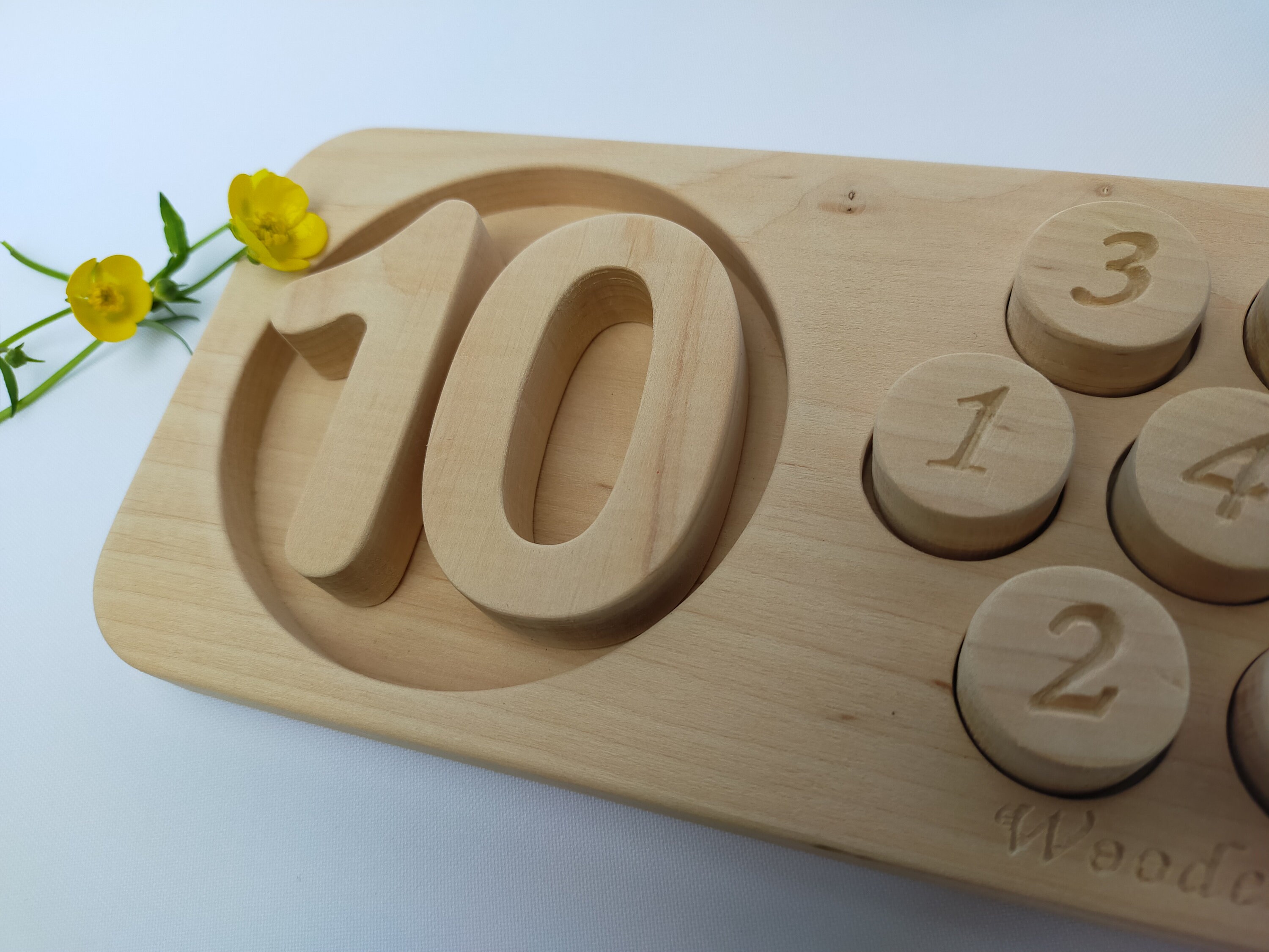 Ten frame WITH NUMBERS SET/Montessori math counting tray | Etsy