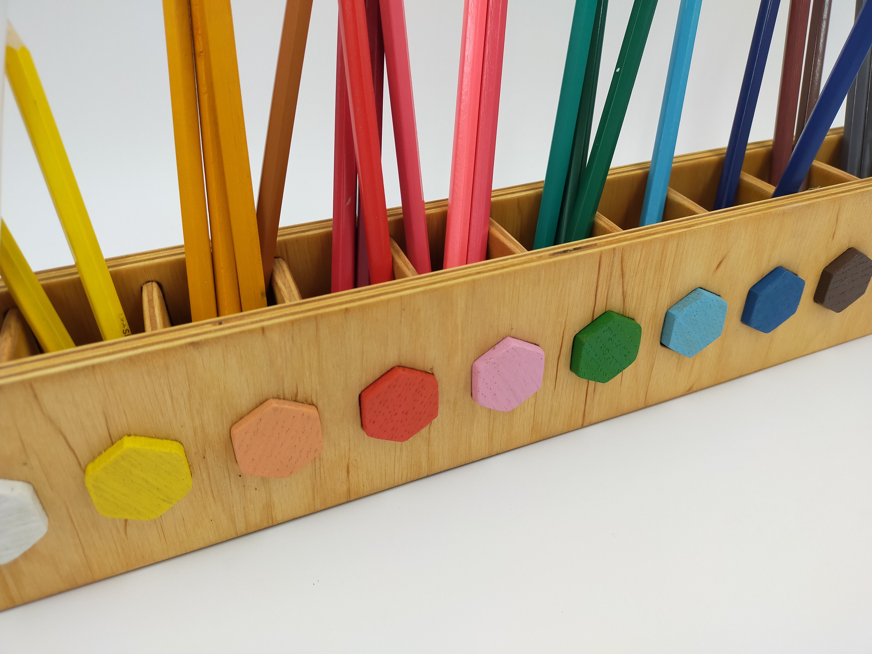Wooden pencils holder pencil/Montessori pencil Etsy