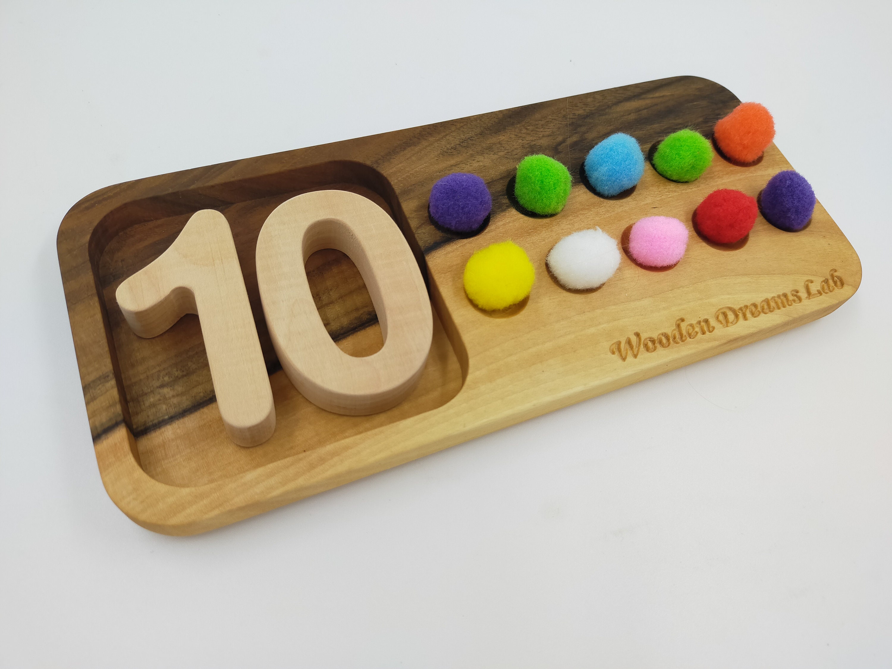 Ten Frame WITH NUMBERS Set/montessori Math Counting Tray 1-10/preschool ...