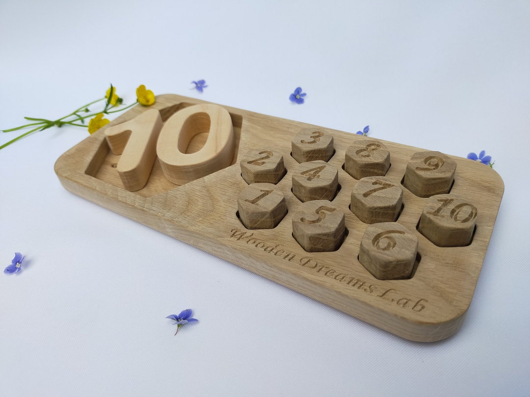 Ten Frame WITH NUMBERS Set/montessori Math Counting Tray 1-10/preschool ...