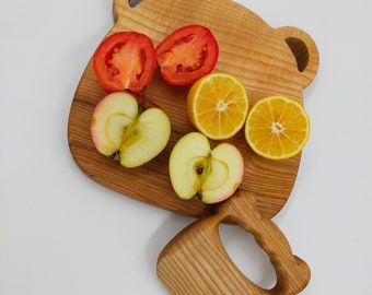 Safe knife Kids /Natural Knife for Toddlers/Christmas present/Wooden Knife and Cutting Board/Montessori Wooden Toddler Knife/chopper/Knife
