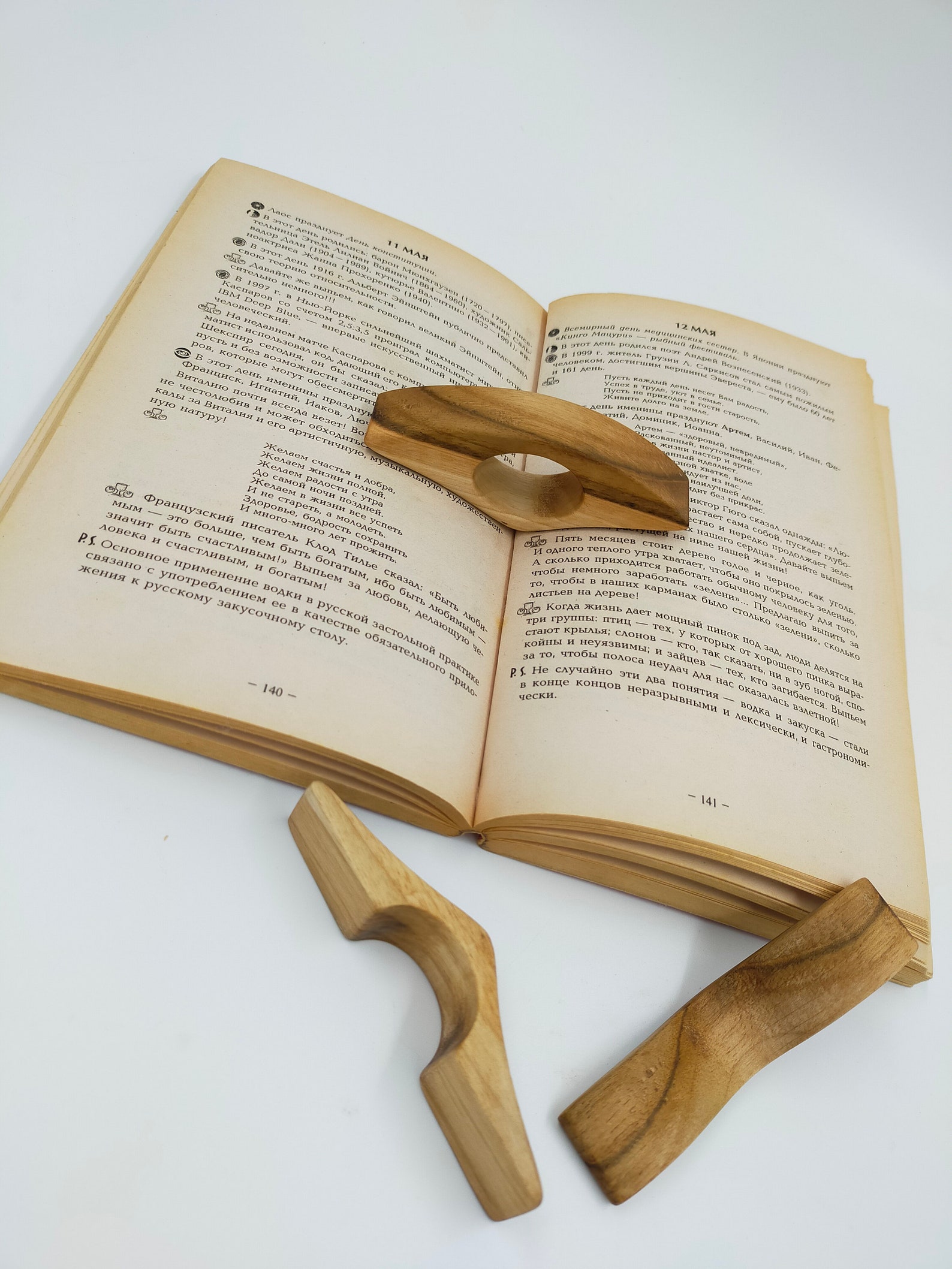 Wooden Bookmark/page Holder/book Accessory/christmas Etsy