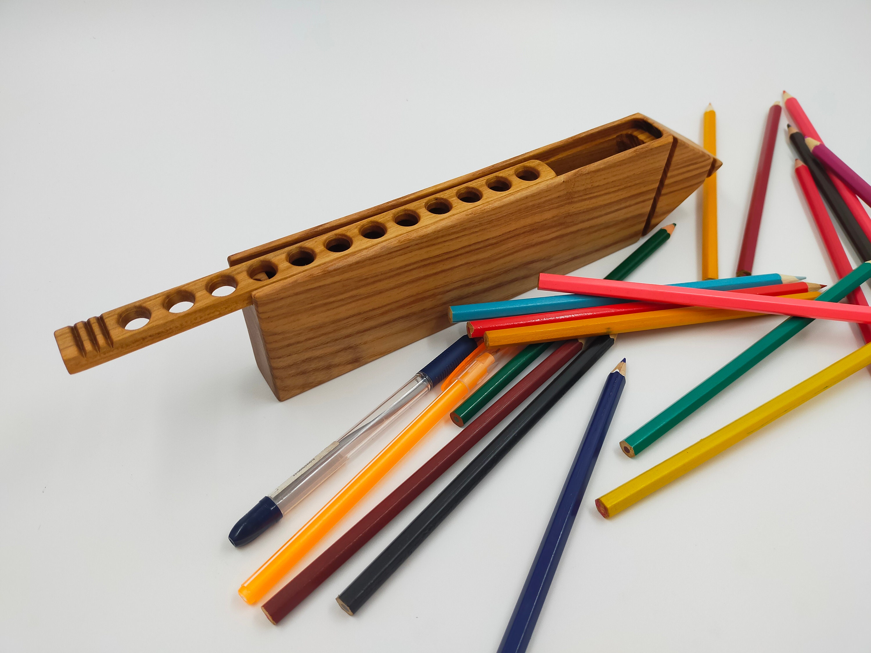 Wooden Pencils Holder Box Pencil/ Christmas Gift/ Etsy