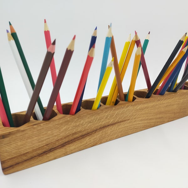 boîte porte-crayons en bois/crayon organisateur/cadeau de Noël/porte-crayons Montessori/développement de l'enfant/porte-crayons de couleur/boxe en bois