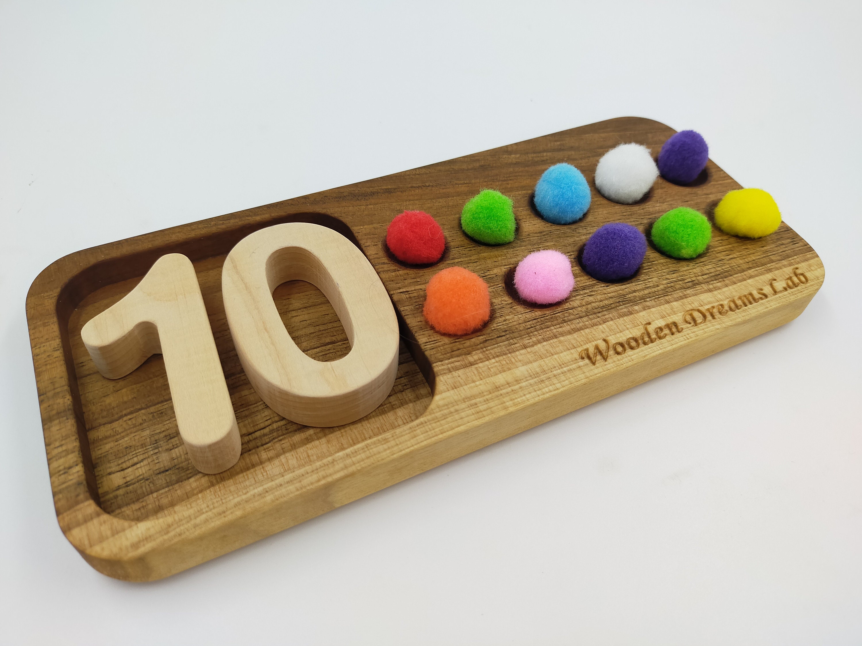 Ten Count Figure Set Ten Frame WITH NUMBERS Set/montessori Math Counting Tray 1-10/preschool ...