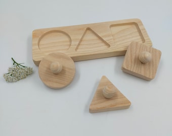 Wooden Montessori Learning Toy/wooden figures/sorting figures/Sorting Educational Toys/Wooden Geometric Shapes Peg Puzzle/Wooden Toys/puzzle