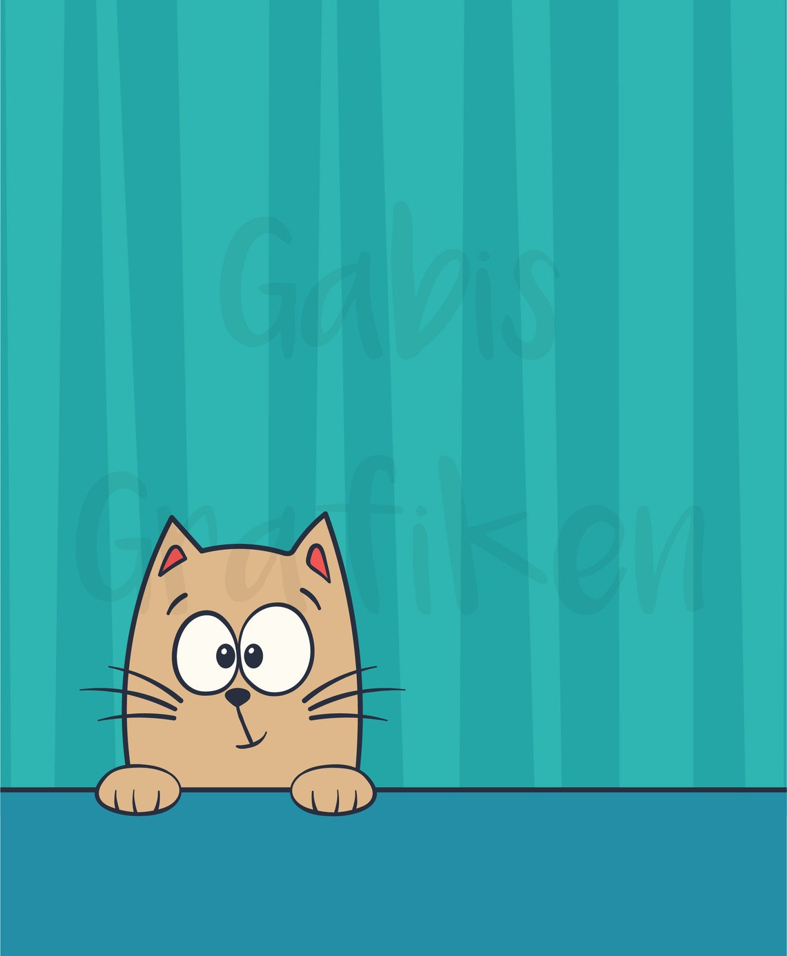 Apple Watch Wallpaper Cute Cat Hand Painted Illustration | Etsy