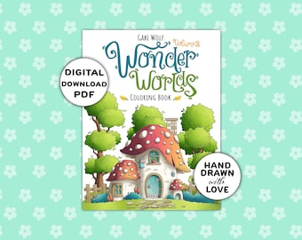 Wonder Worlds 2: digital coloring book with 30 hand-drawn coloring pages, PDF download, illustrated by Gabi Wolf