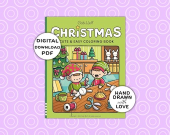 Christmas: digital coloring book with 40 hand-drawn coloring pages, PDF download, illustrated by Gabi Wolf