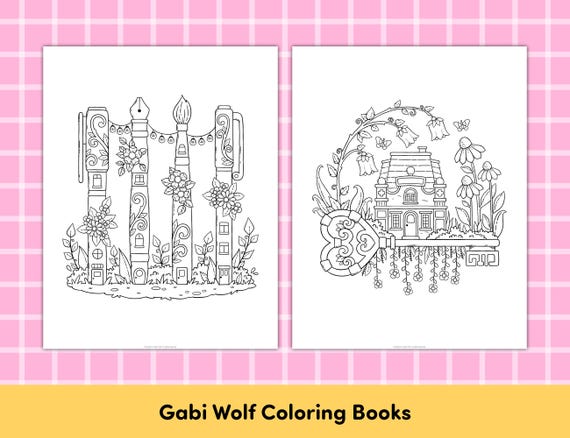 Little Worlds: Enchanting Coloring Pages | Set of 6 images | PDF file for instant download