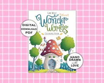 Wonder Worlds 1: digital coloring book with 30 hand-drawn coloring pages, PDF download, illustrated by Gabi Wolf