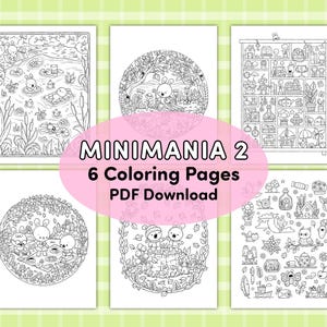 Minimania 2 : coloriages magiques | Ensemble de 6 images | Fichier PDF à télécharger immédiatement