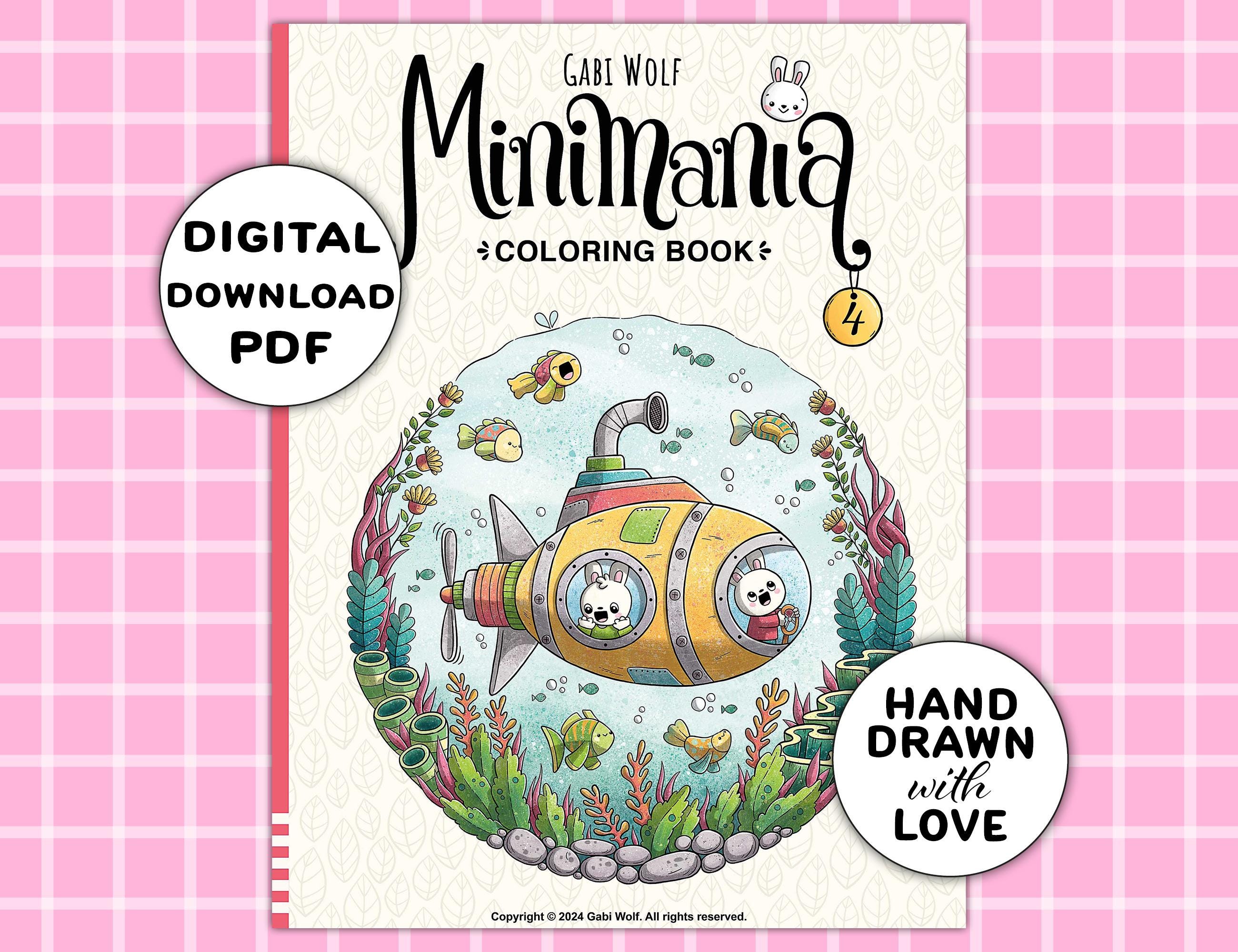 Minimania 4: digital coloring book with 30 hand-drawn coloring pages, PDF download, illustrated by Gabi Wolf
