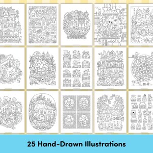 Puede incluir: Un conjunto de 25 ilustraciones dibujadas a mano en blanco y negro que presentan casas caprichosas, jardines y otras escenas. Las ilustraciones son perfectas para libros para colorear, tarjetas de felicitaci&oacute;n u otros proyectos creativos.