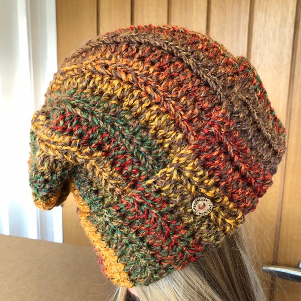 Handmade crochet unisex,adult/ teenagers slouchy/ beanie hat