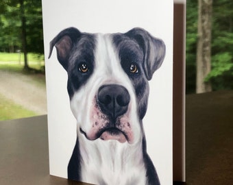 Pittie // Dog // Greeting Card // Blank Card // Rescue